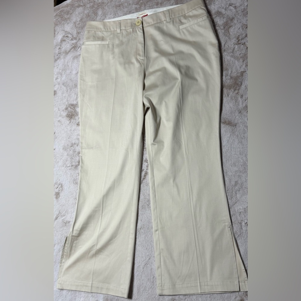 Anne Klein Studio Khaki Chinos with Side Slits 18W - Picture 5 of 8